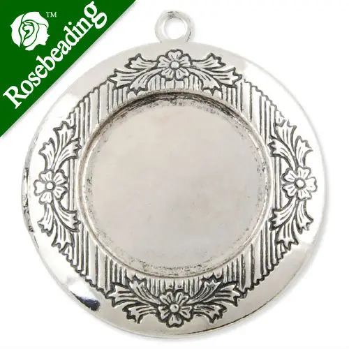 

32mm Antique Silver Round Lockets Pendant setting Victorian Style,antique lockets for sale,Lockets,antique Locket,Sold 20pcs/PKG