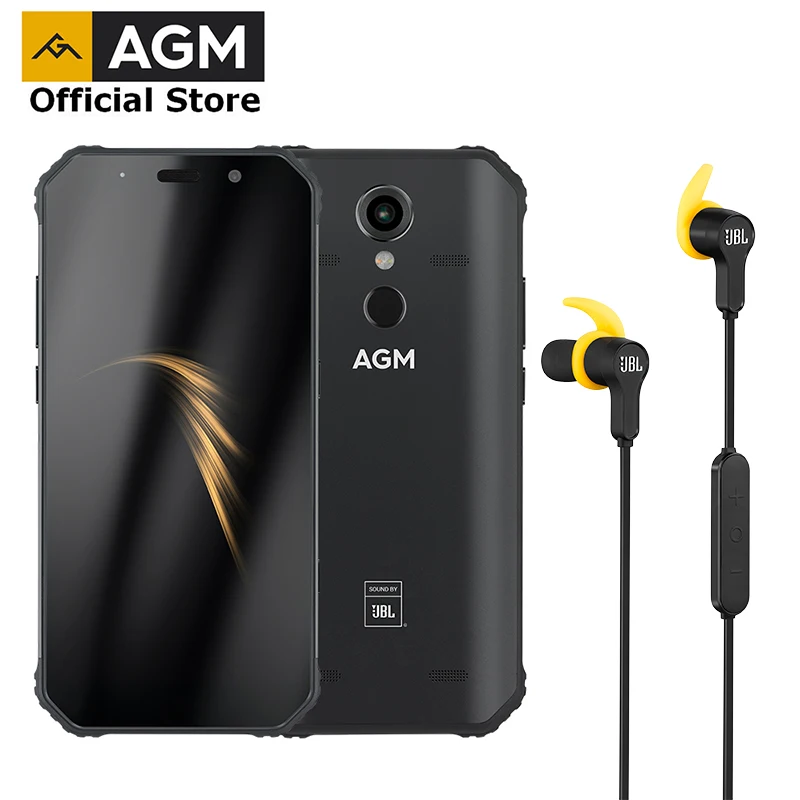 Официальный AGM A9+ JBL наушники FHD+ JBL со брендингом смартфон 4G Android 8,1 прочный телефон IP68 Водонепроницаемый NFC Quad-Box динамики