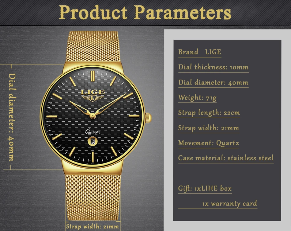 Новые Relojes Hombre лучший бренд класса люкс мужские деловые мужские часы кварцевые часы мужские часы с датой водонепроницаемые золотые часы мужские часы Relogio Masculino