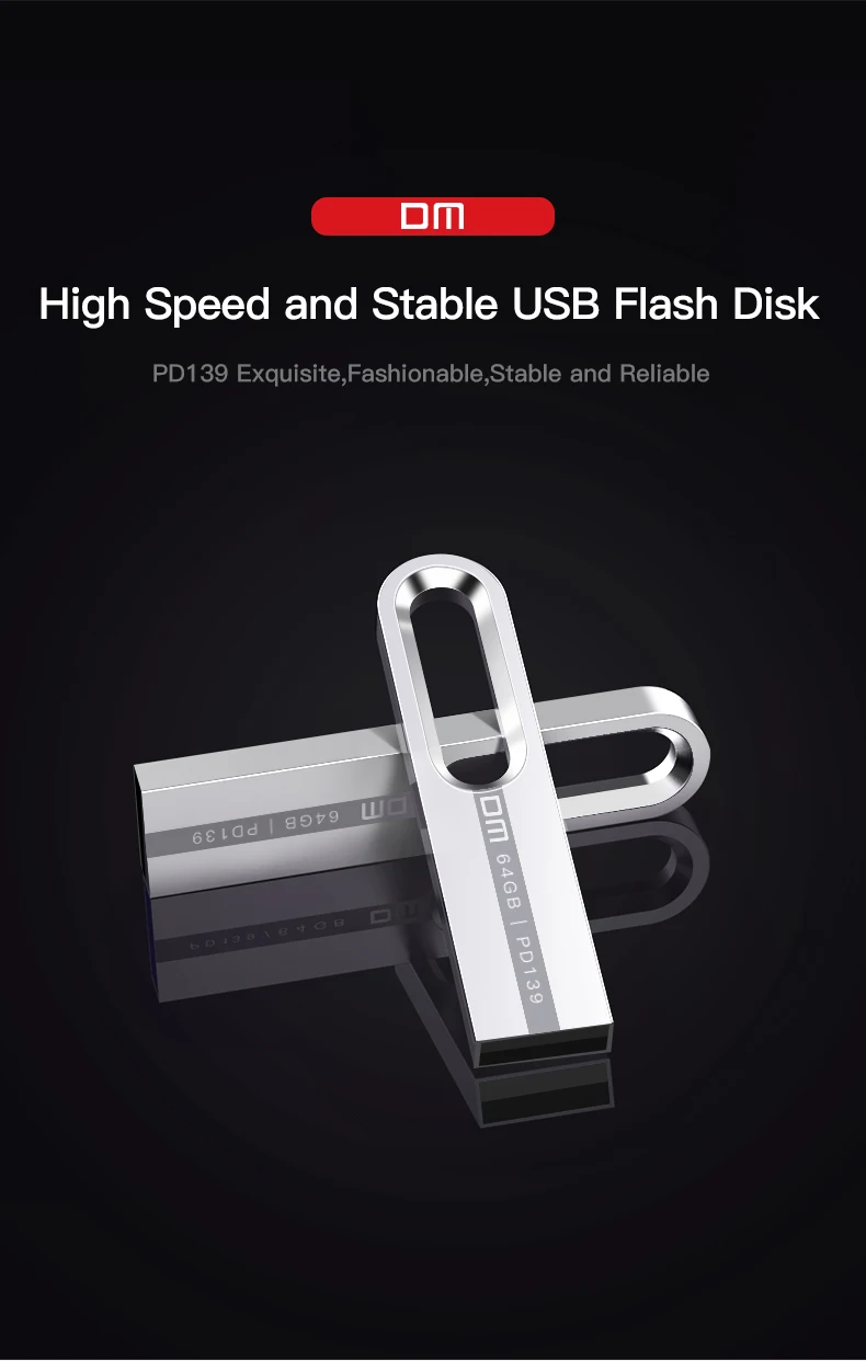 DM USB флеш-накопитель металлический флеш-накопитель 64 ГБ 32 ГБ 16 ГБ 8 ГБ PD139 Водонепроницаемая usb-флешка флеш-накопитель USB диск