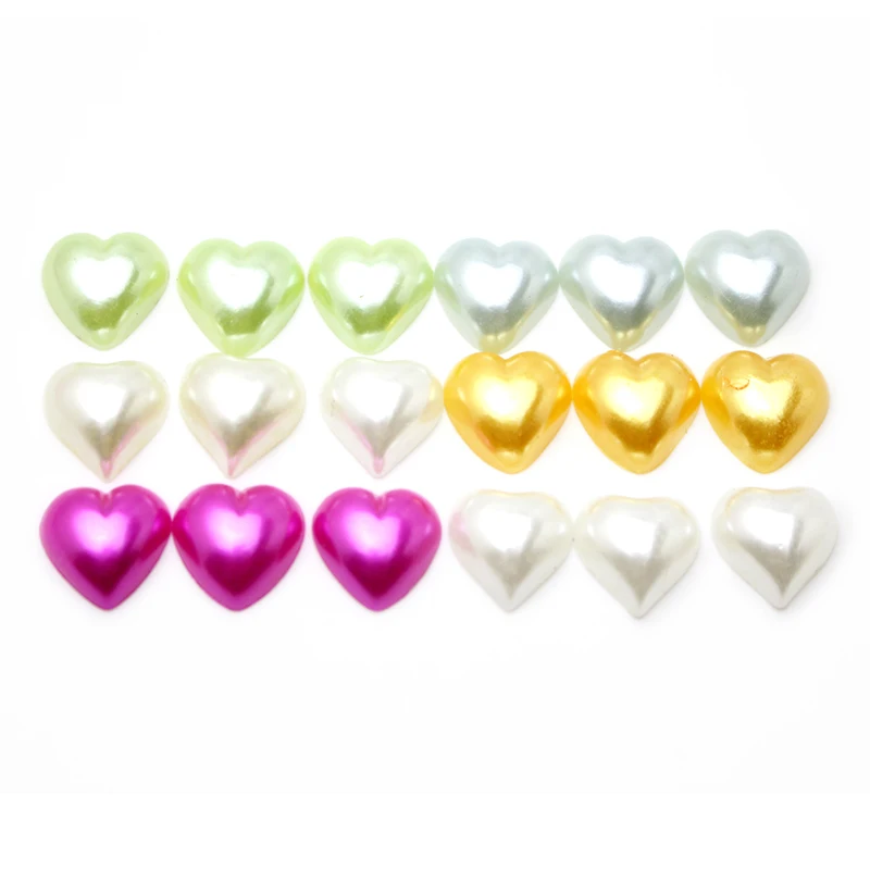 50pcs/lot 12/10mm Half Heart Imitation Pearls Resin Beads Flatback Jewelry Nail Garment Dolls DIY Scrapbooking Accessory LX132 | Дом и сад