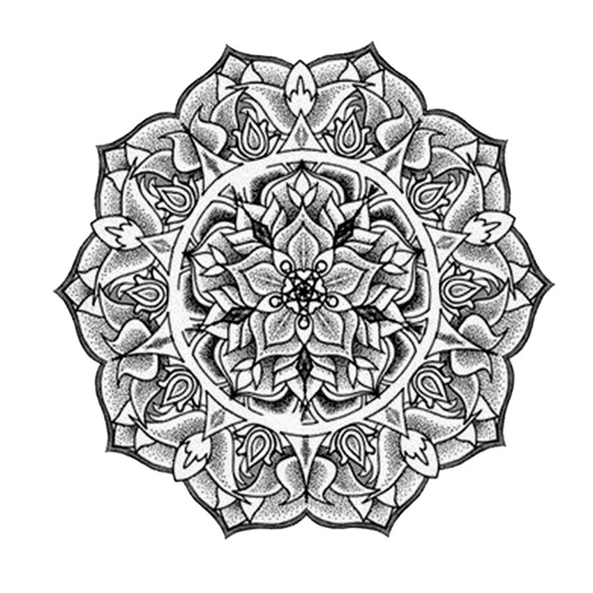 

lotus Waterproof Temporary Tattoos men Tatoo temporaire femme tatuajes temporales high quality Body Art Henna Holy flowers