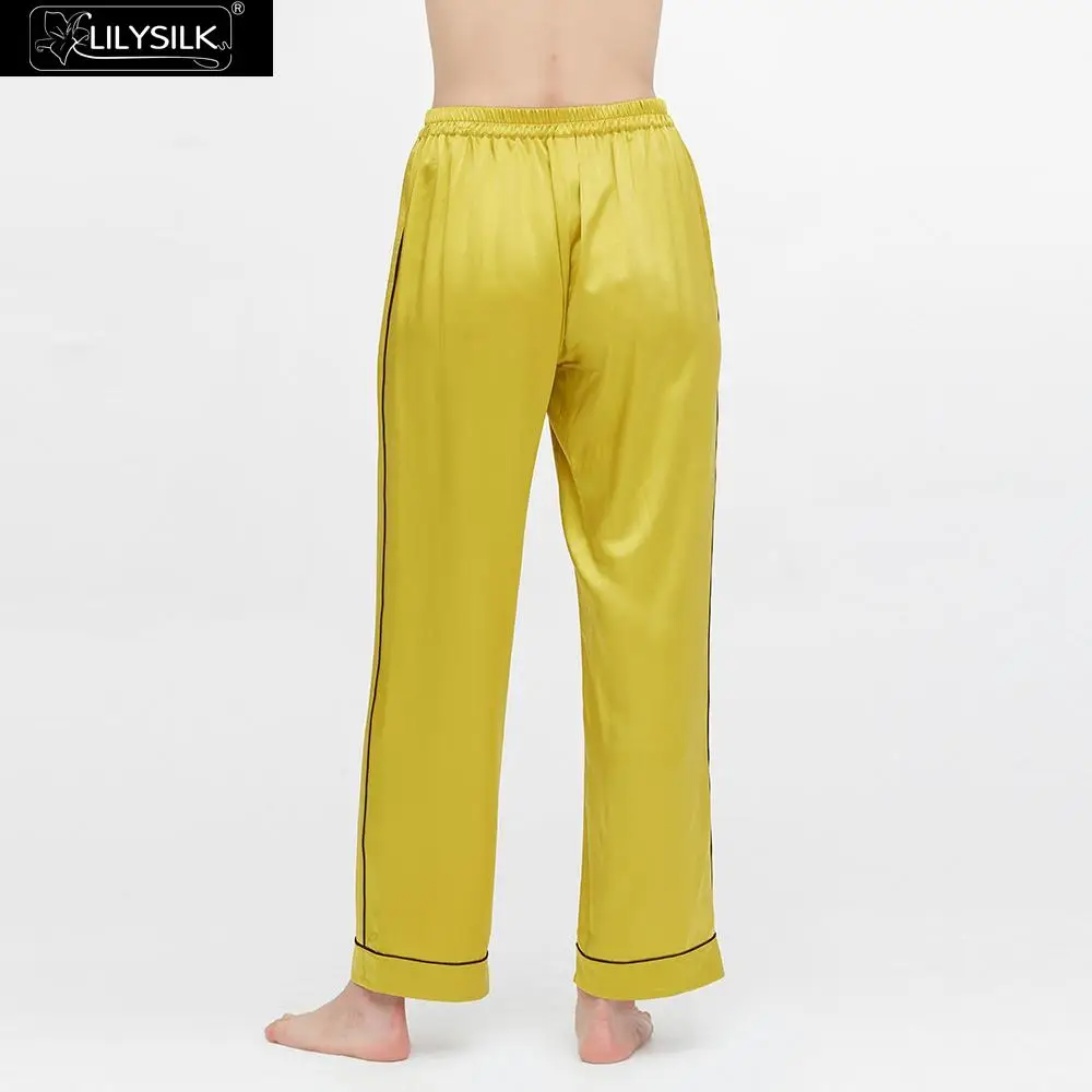 LilySilk 100 шелковые пижамы длинные 22 Momme свободные новые женские бесплатная доставка