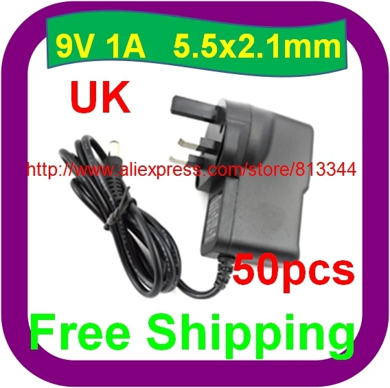 

50 pcs Free Shipping AC 100V-240V Converter Adapter DC 9V 1A UK Mains Charger For Vtech Innotab 3/3S