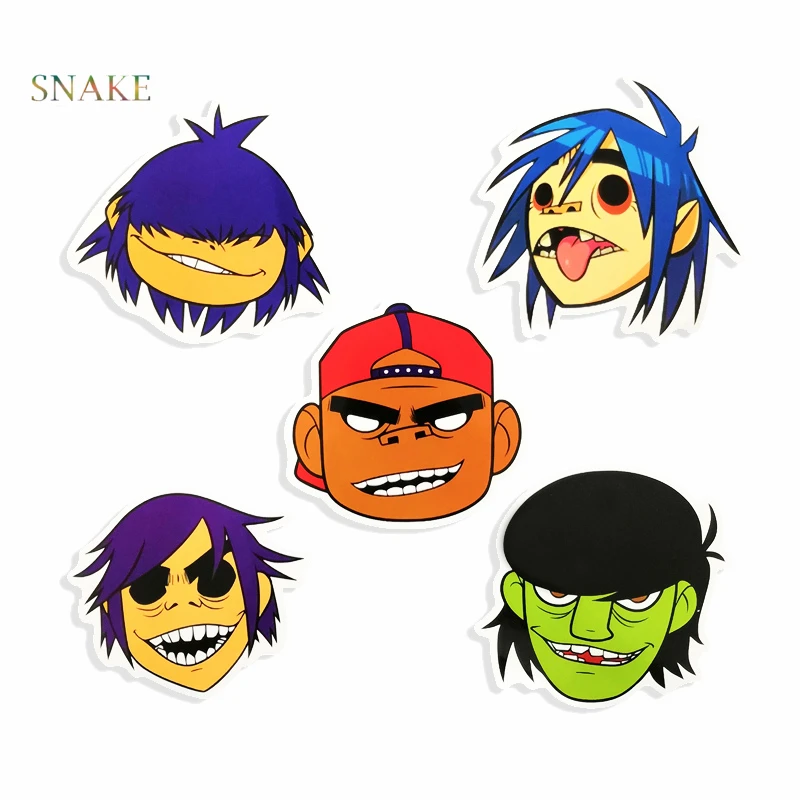 5 шт. хип хоп размытая полоса Gorillaz крутые наклейки для ноутбука скейтборд лыжи