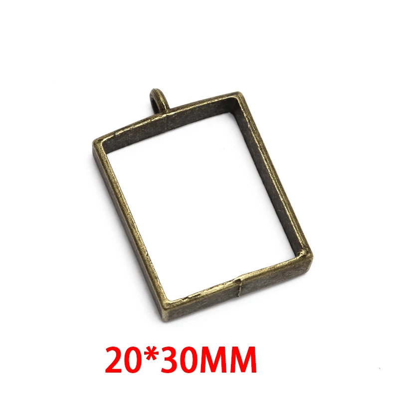 small antique bronze 10 шт. винтажная Очаровательная фоторамка золото/родий античная бронза тон древнее Ожерелье Браслеты Кулон DIY ювелирные изделия - Цвет: small antique bronze
