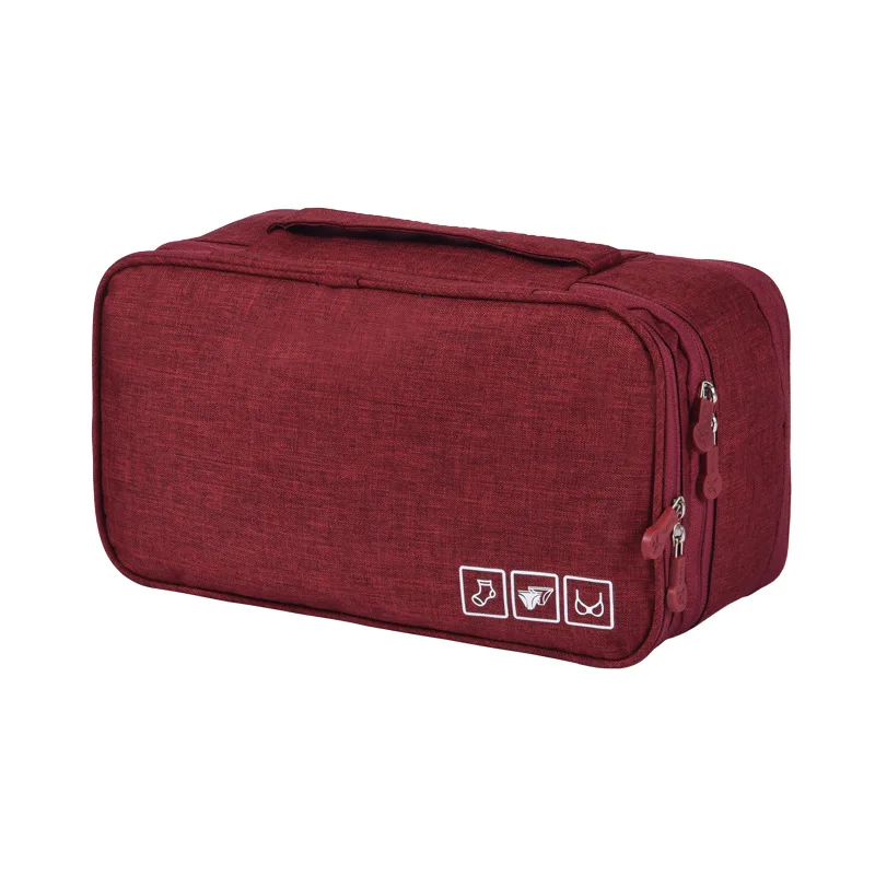 Wine Red ONEUP Портативная сумка для хранения нижнего белья, бюстгальтеров, водонепроницаемая сумка для путешествий, тканевые носки, органайзер для ящиков, косметический Органайзер для туалетных принадлежностей - Цвет: Wine Red