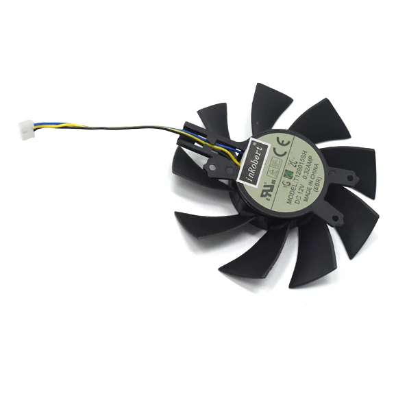 single fan 2 шт./лот T128015SH 75 мм 49*46*17 мм 4Pin GPU VGA GTX750Ti кулер вентилятор Замена для hasee GM50Ti GTX750Ti GTX950 видеокарта - Цвет лезвия: single fan
