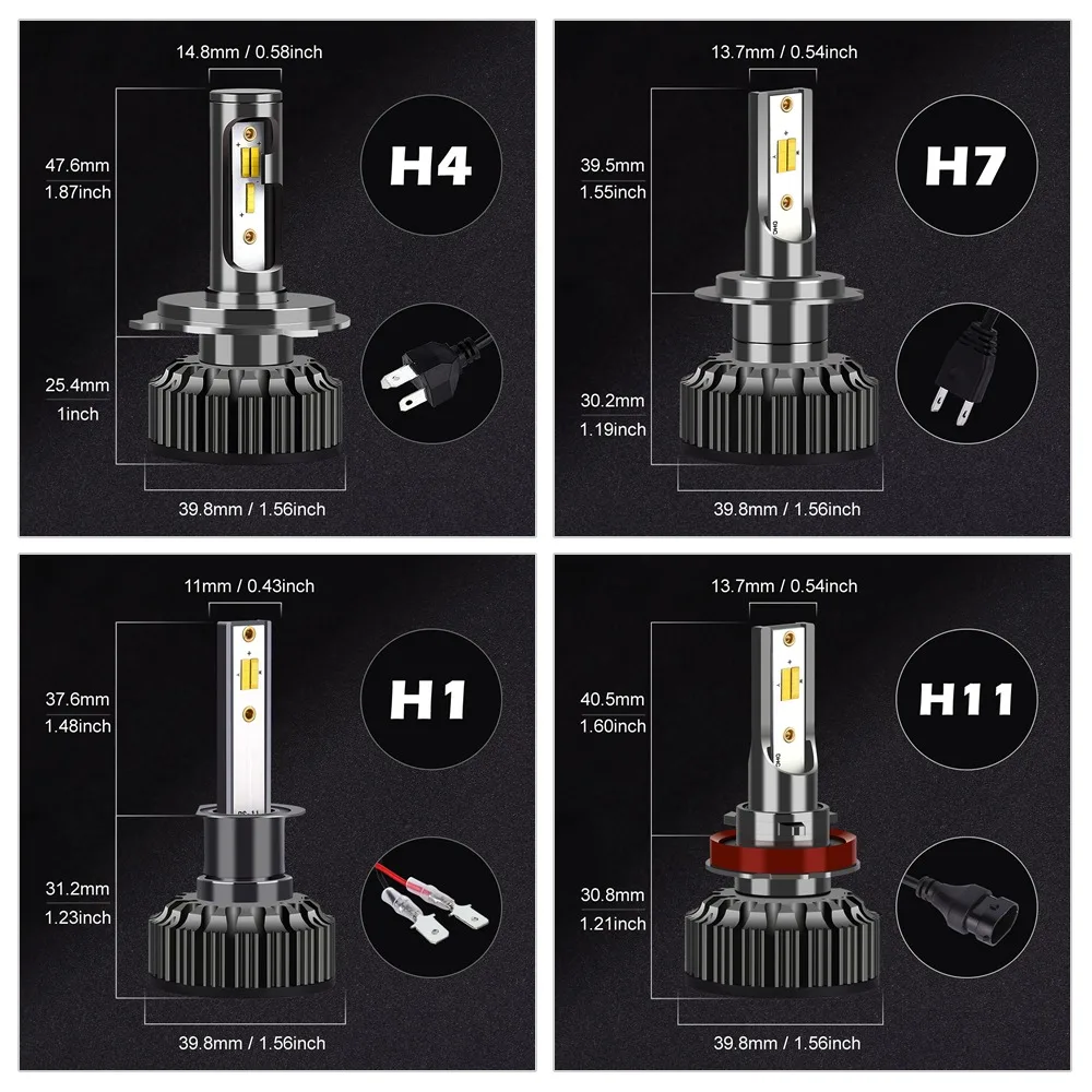 Hillpow фар автомобиля H4 светодиодный H7 H11 H8 HB4 H1 H3 HB3 3 в 1 цвет 72W фары для 8000LM Авто Стайлинг 3000K 4300K 6500K светодиодный помощи при парковке