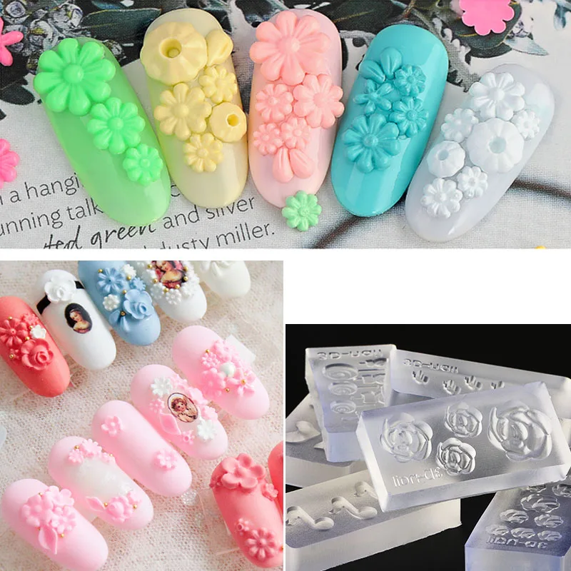 Модные 3D силиконовые формы для штамповки ногтей резьба пластины стемпинга