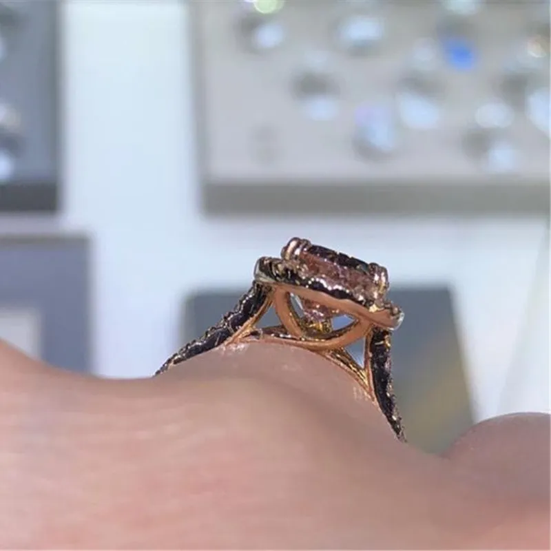 Женские свадебные кольца CC обручальное кольцо цвета Шампанский кубик циркония в