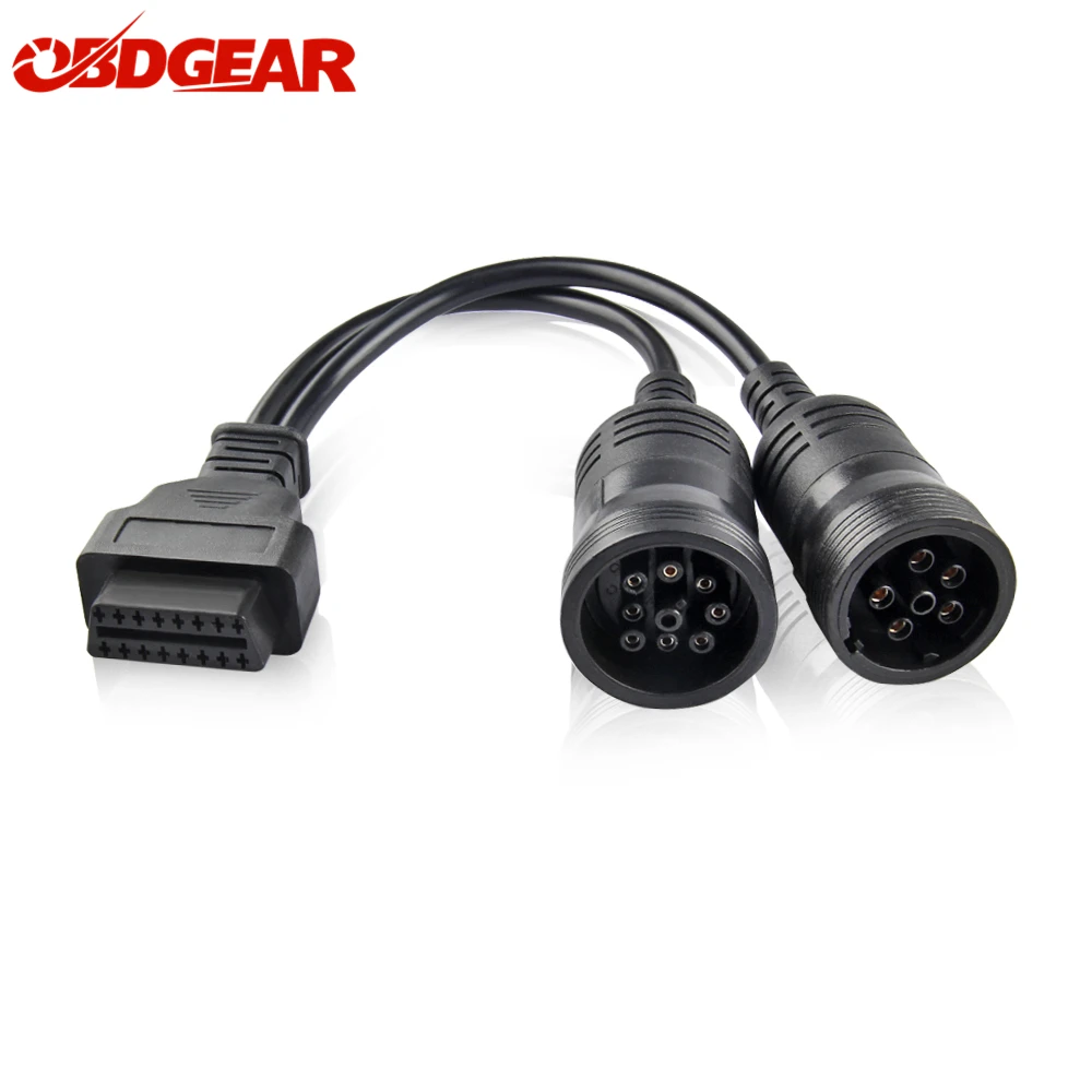 Диагностический интерфейс грузовика Женский 16 Pin OBD2 6& 9 Pin Кабель-адаптер для автомобильного диагностического инструмента сканер инструмент грузовик диагностический