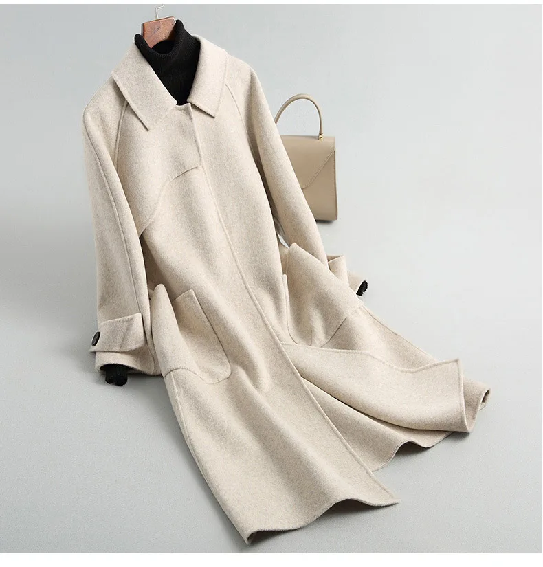 PUDI RO18139 Женская Осенняя Зимняя шерстяная куртка с карманом свободного стиля с карманами пальто для отдыха