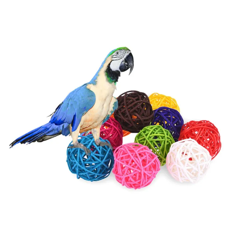 Colorful Round Beads Parrot Toy Pet Bird Favorite Interactive and Chewing DIY Accessories 10 pcs/bag | Дом и сад