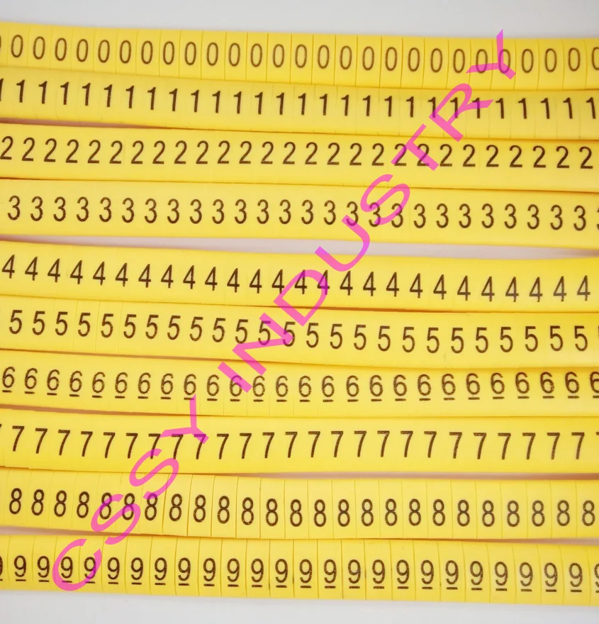 500 шт./лот бесплатная доставка фотовысота 4 кв. мм плоский маркер кабеля 0 9 10 разные