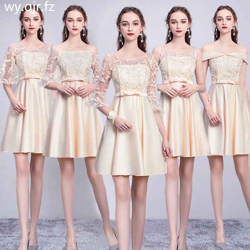 ASL53F # Персиковое розовое серое фотоблестящее короткое платье со шнуровкой для