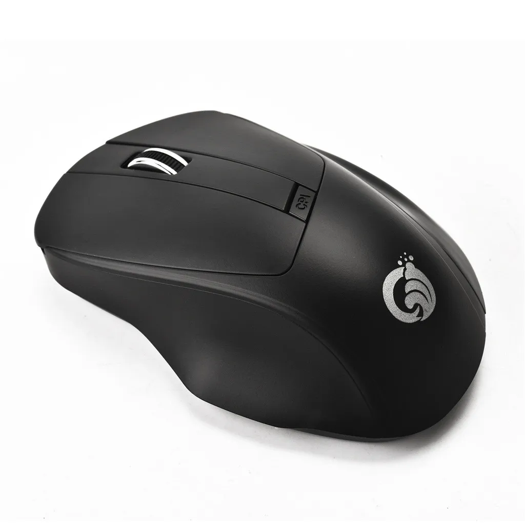 VOBERRY GINWFEIY W10 2,4 ГГц USB Беспроводная беззвучная мышь сочетается с человеческим инженерным дизайном оптическая беззвучная мышь - Цвет: BK