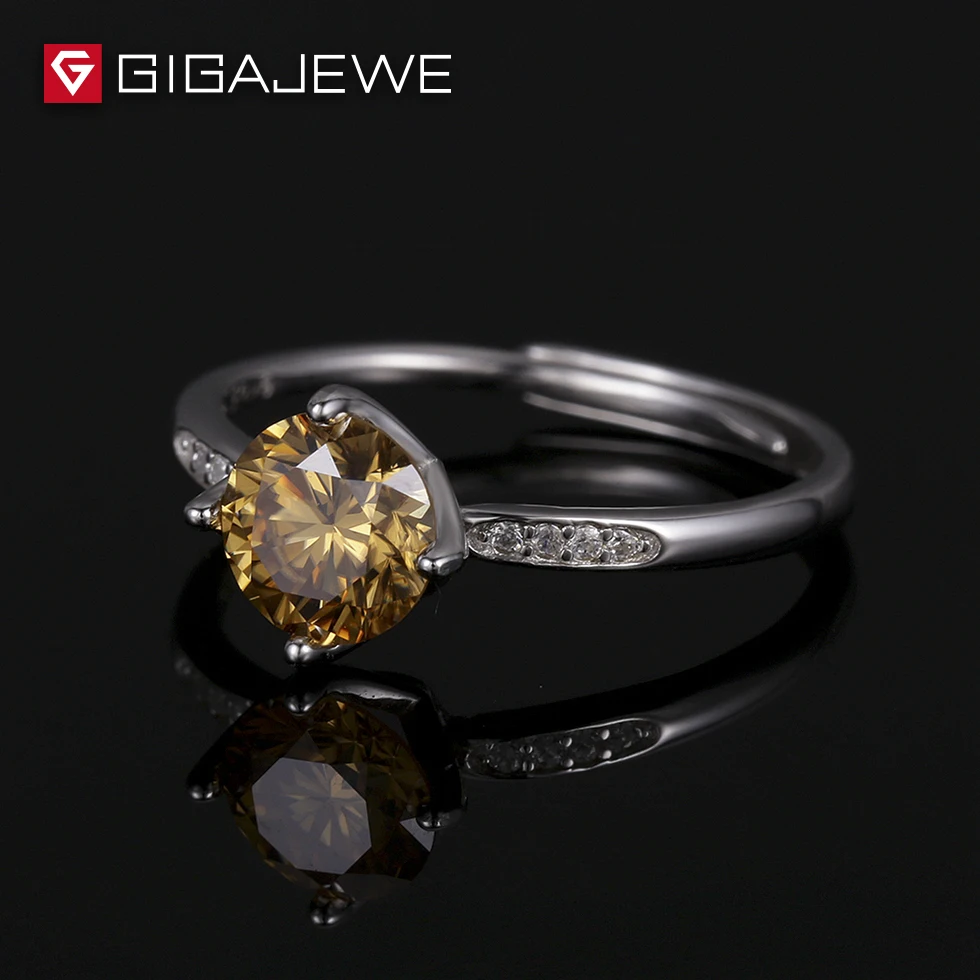 GIGAJEWE Муассанит без огранки драгоценный камень бусины 1.0ct Серебро 925 Группа Золотой Цвет для женщин модные ювелирные изделия
