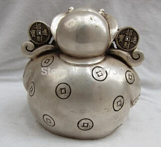 Быстрая доставка Китайский Буддизм Бронза Серебро Богатство Будда Цифры статуи |