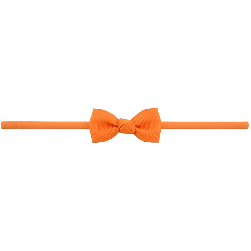 09 Orange Маленькая мини-лента для новорожденных, повязка с бантом на голову для девочек, эластичные тонкие повязки для волос, детские украшения для волос - Цвет: 09 Orange