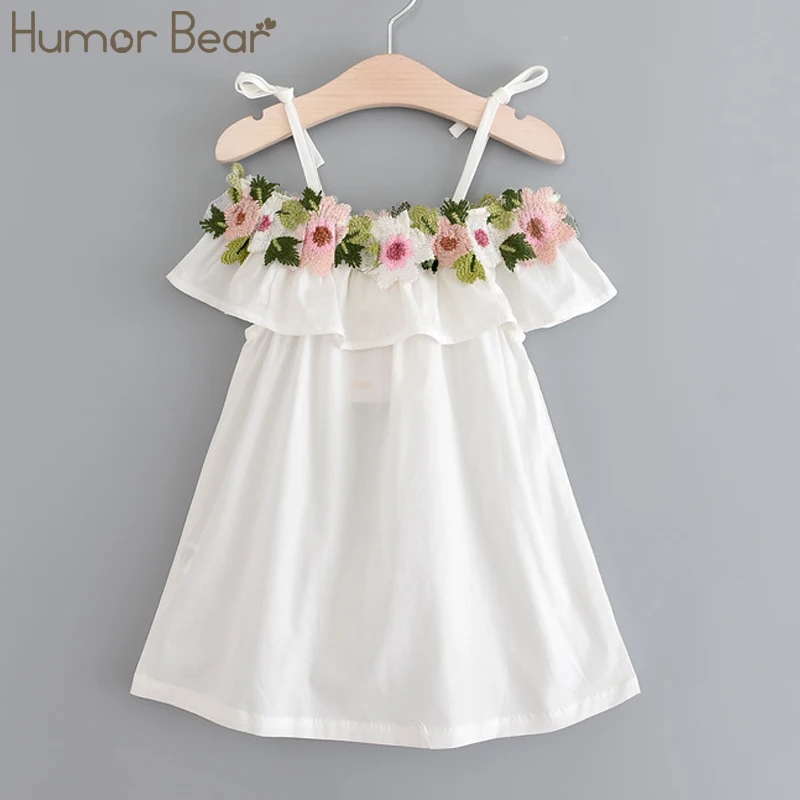 Humor Bear/платье для девочек; Новинка г.; осеннее Брендовое платье без рукавов с вышивкой для маленьких девочек; одежда для детей; платье