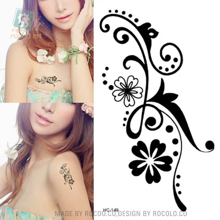Водостойкая Временная тату-Наклейка на тело сексуальные Цветочные лозы