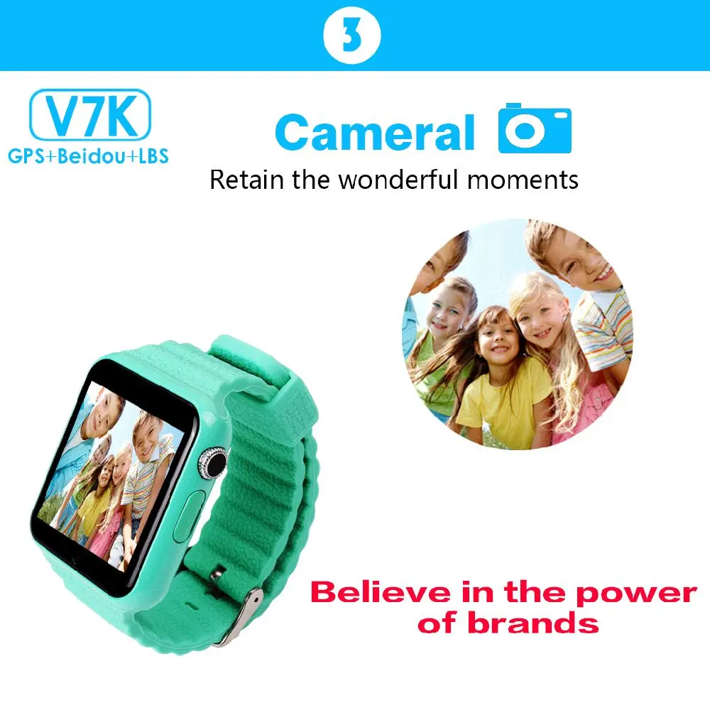 Детская GPS Bluetooth Smart часы V7K безопасности анти потерянный трекер Facebook
