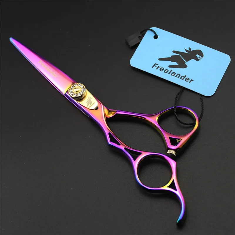 Professional 5.5 inch Hair Scissors Set Japan 440c Steel Shears Customized Left Hand Cutting Barber Makas Hairdressing Scissors - Цвет: cutting no bag