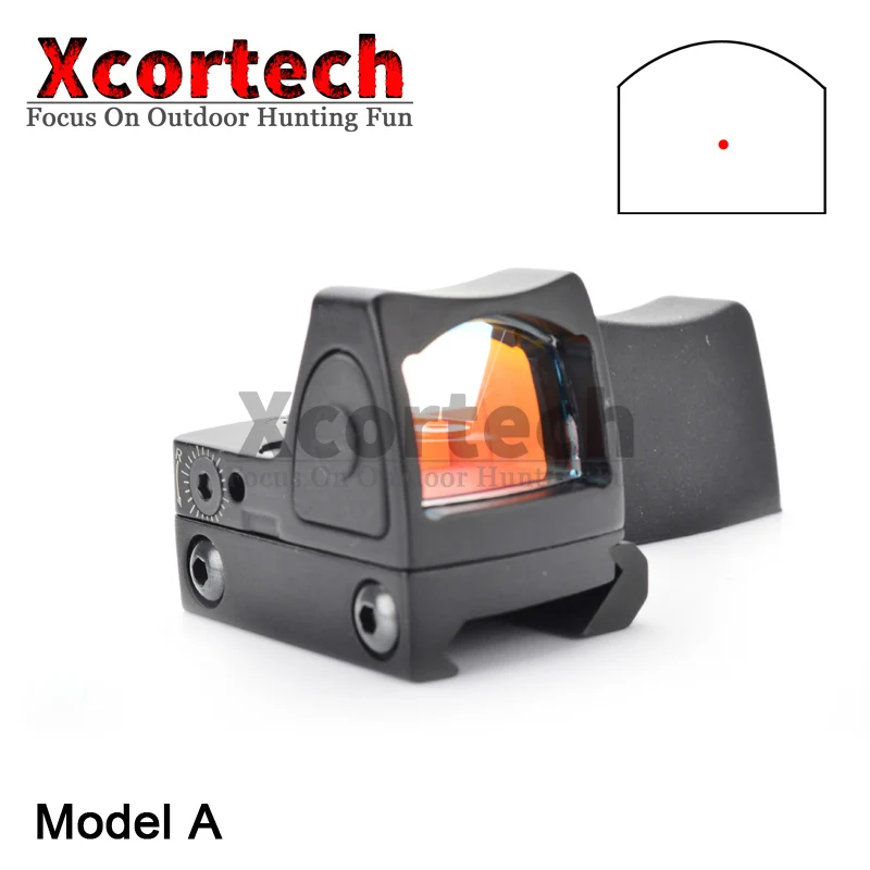 Xcortech мини микро пистолет Телескопический Глок страйкбол Красный точка зрения для ружья Оптика прицел охотничий прицел подходит 20 мм рельс - Цвет: Model A