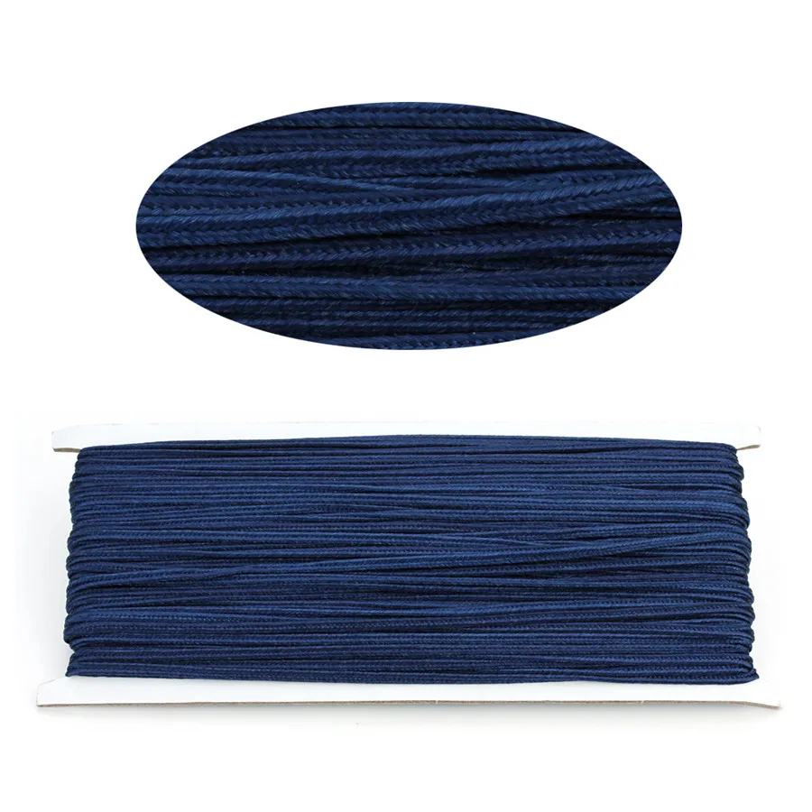 dark blue 16 Colors 34 yards/lot(31Meter) Approx.3mm Chinese Soutach Snake Belly Nylon Rope Cord Soutache DIY Jewelry Material Accessories - Цвет: dark blue