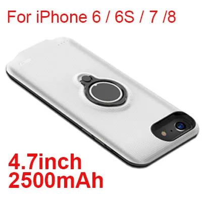 i6 i6s i7 i8 White 2500/3700/5000/7200 мА/ч, Батарея Зарядное устройство чехол для iPhone 6 6S 7 8 плюс Батарея чехол ультра тонкий внешний Мощность Bank зарядное устройство чехол - Цвет: i6 i6s i7 i8 White
