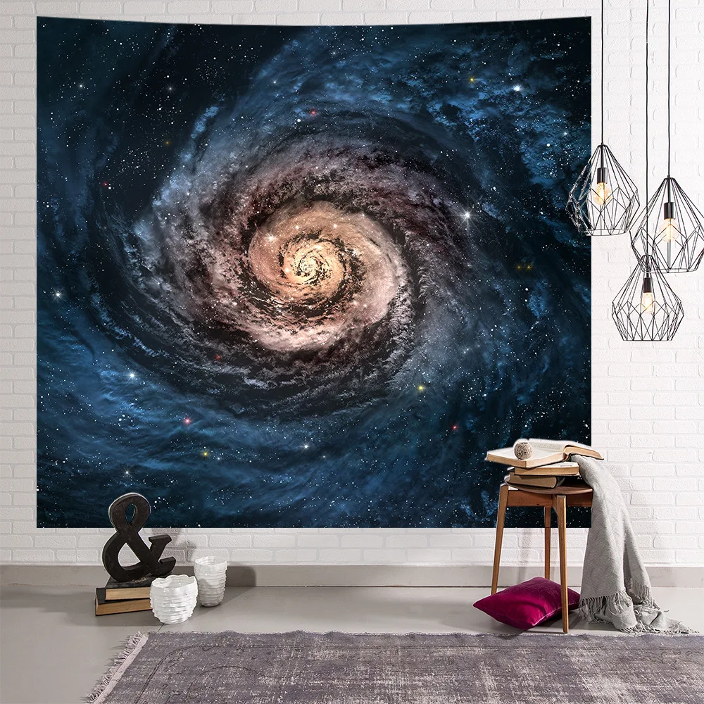 Galaxy Psychedelic Star Tapestry Wall Hanging Lightweight Polyester Fabric Forest wall hanging Decoration Home
