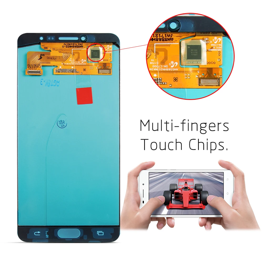Оригинальный 5 7 &quotSUPER AMOLED для Samsung Galaxy C7 C7000 SM ЖК дисплей кодирующий