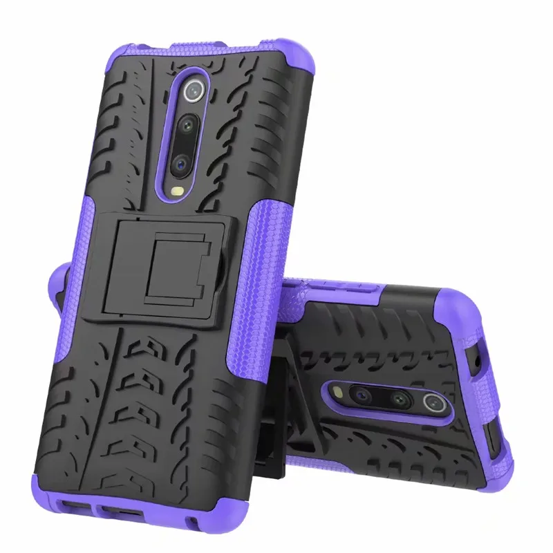 Purple 360 полная защитная обшивка чехол-подставка для Xiaomi mi 9T Red mi K20 Pro Мягкая силиконовая жесткая задняя крышка для Xaio mi Red mi K20 Pro mi-9 T - Цвет: Purple
