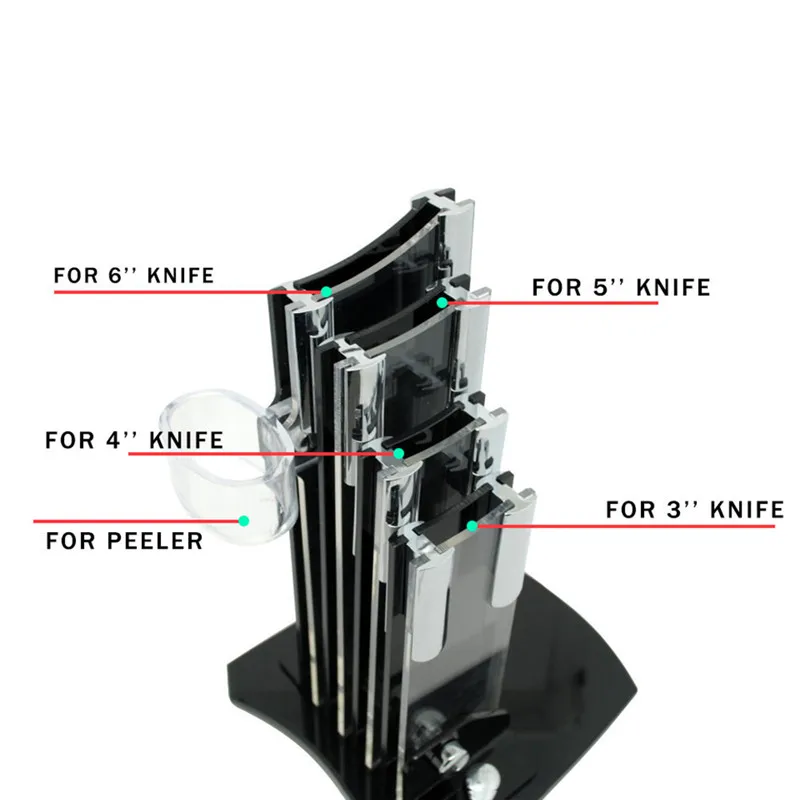1pc Knife Stand Used For 3&quot 4&quot 5&quot 6&quot Ceramic blocks with One Peeler High Grade Acrylic Holder Black Without | Дом и сад
