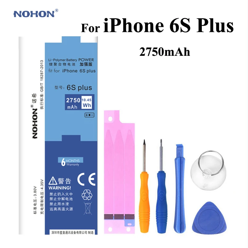 Встроенный литиевый аккумулятор NOHON для Apple iPhone 6s Plus 3 80 в 2750 мАч сменный литий