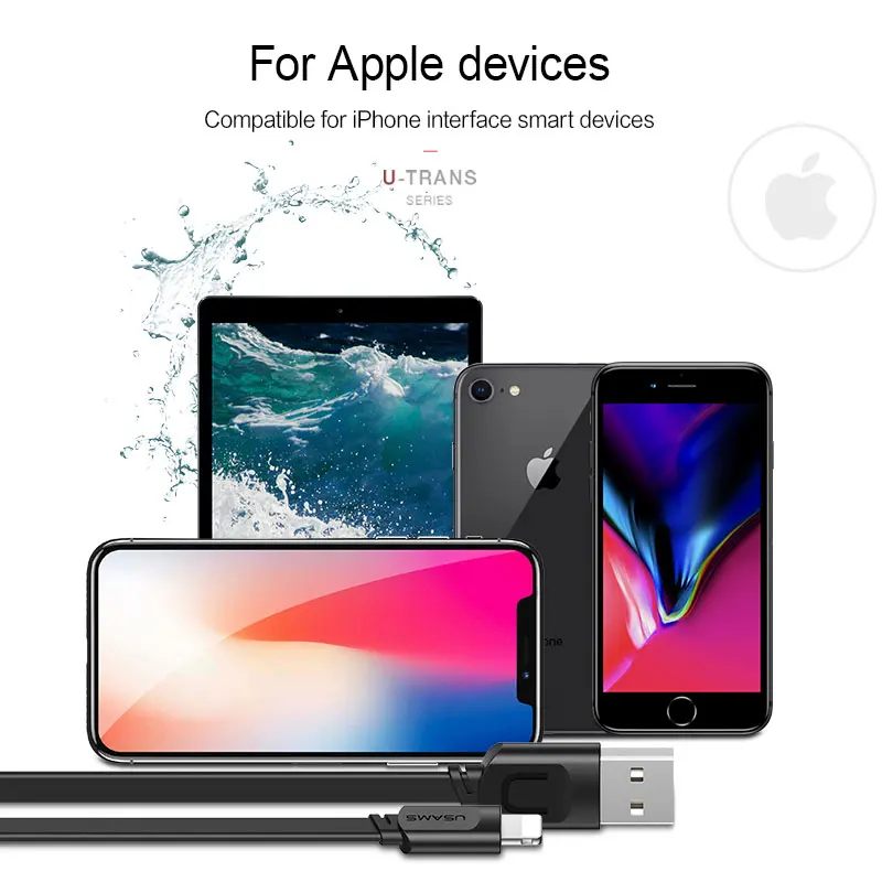 USAMS Кабель Micro Usb для iPhone 6 s Plus 5S 5 iPad Samsung Galaxy Sony HTC LG 2 в 1 USB 2.1A Зарядное Устройство