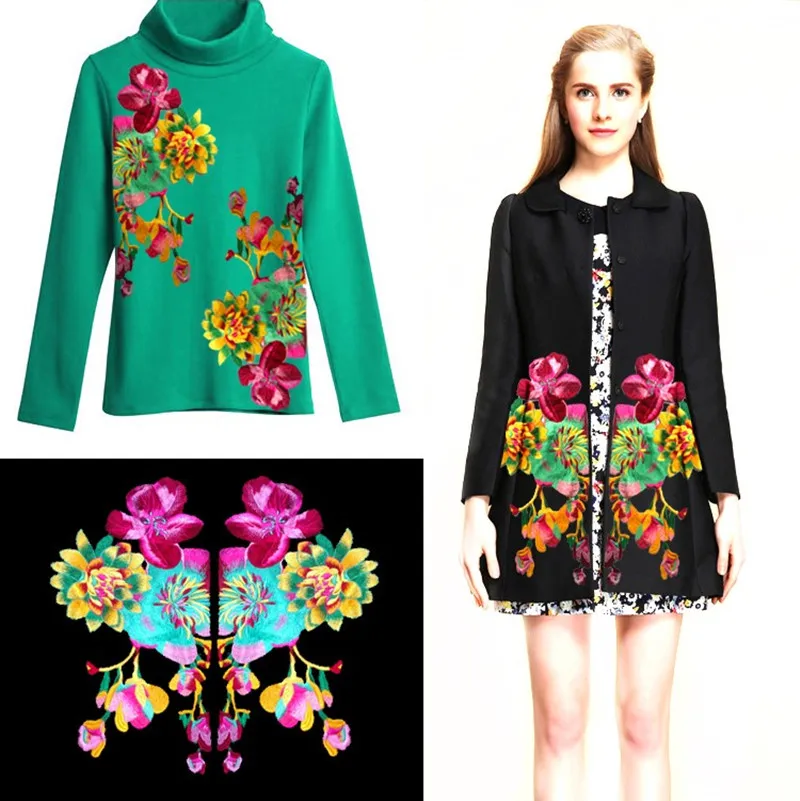 1 пара зеркальных вышитых нашивок с аппликацией украшение мотив значки