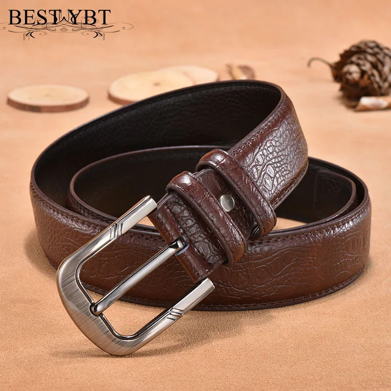 Ремень YBT мужской из искусственной кожи с металлической пряжкой 110 125 см|pin buckle mens