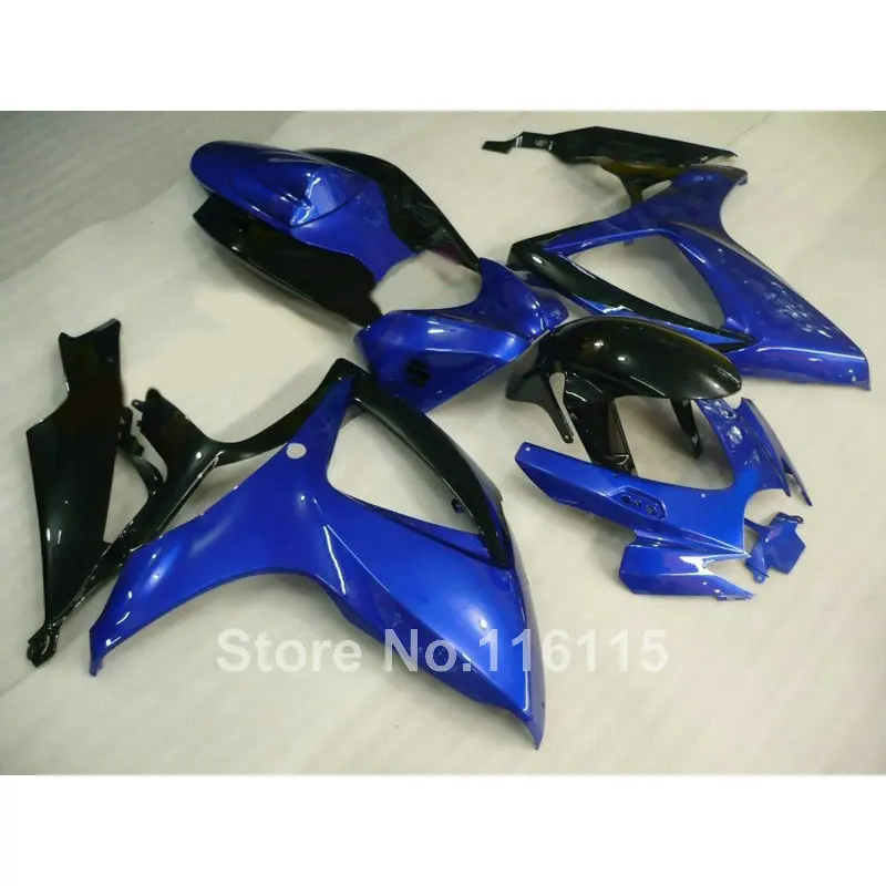 100% подходит для SUZUKI GSXR 600 750 обтекатель комплект K6 K7 2006 2007 GSX R600 R750 06 07 синий черный