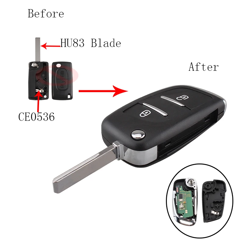 GORBIN модифицированный Автомобильный Дистанционный Ключ DIY для PEUGEOT 207 208 307 308 408