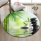 Спа дзен Орхидея и камни бамбуковый круглый коврик с эффектом памяти из пены и ковер для детей Детский домашний коврик для гостиной спальни коврик для ванной
