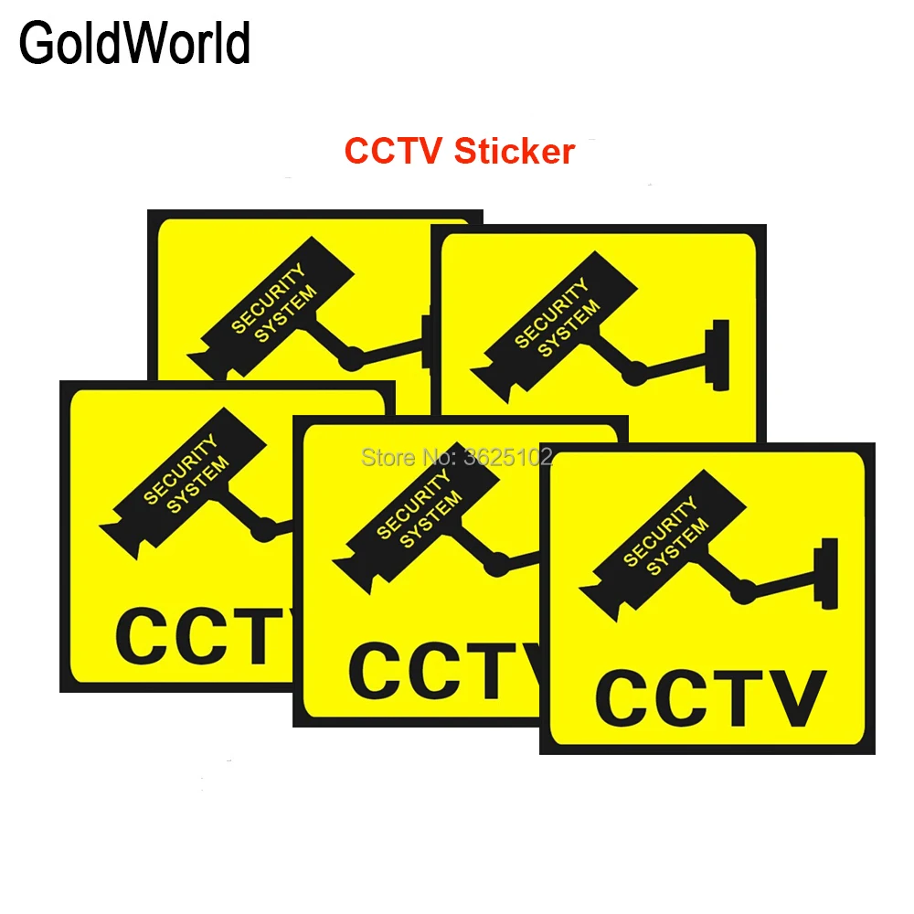 5 шт. водонепроницаемые наклейки Предупреждение меры видеонаблюдения|sign decals|security