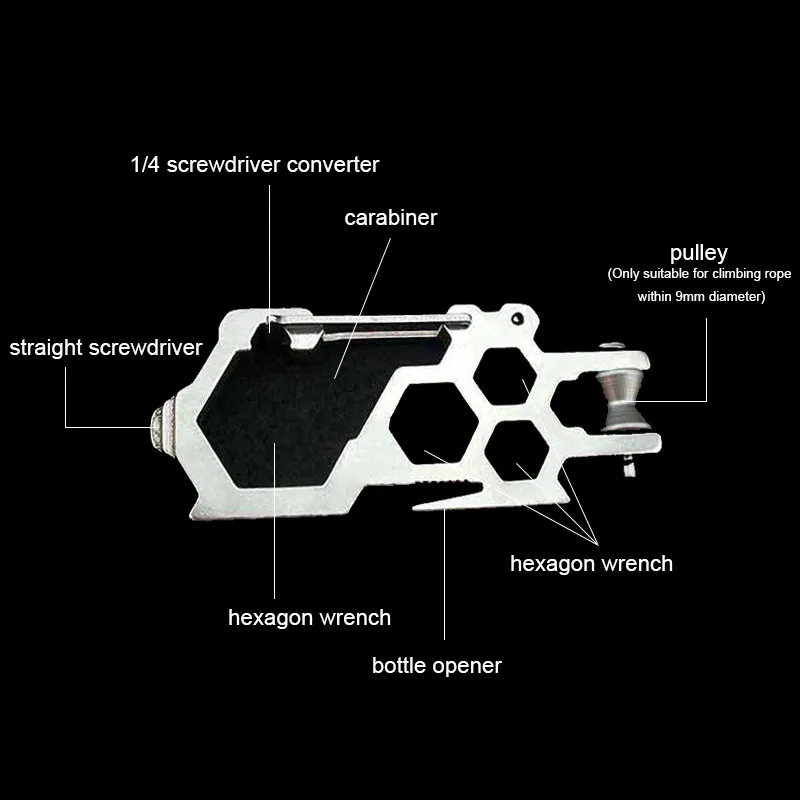 EDC Quickdraw Карабин Кемпинг аварийное оборудование открывалка для бутылок в форме