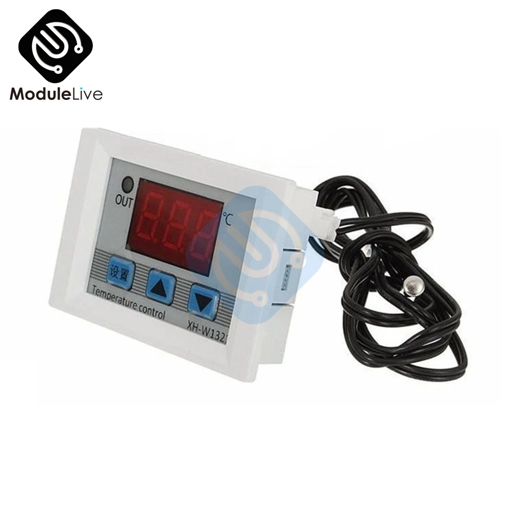 

W1321 DC 12V Digital LED Temperature Thermostat Controller Regulator Temp 10A Thermostat Control Switch Probe Incubator