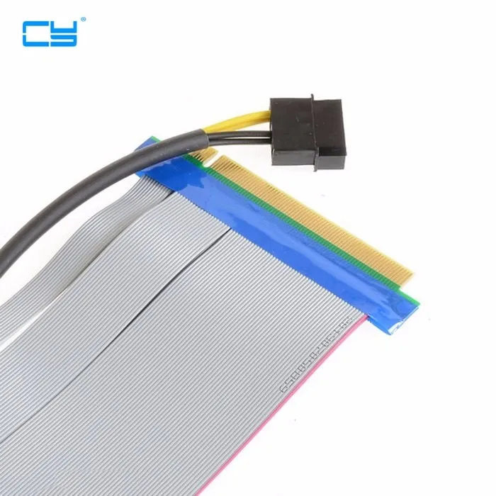 Riser PCI-E x16 pcie pci Express 16X to 16x Extender Card с Molex IDE адаптером питания и ленточным кабелем 20 см