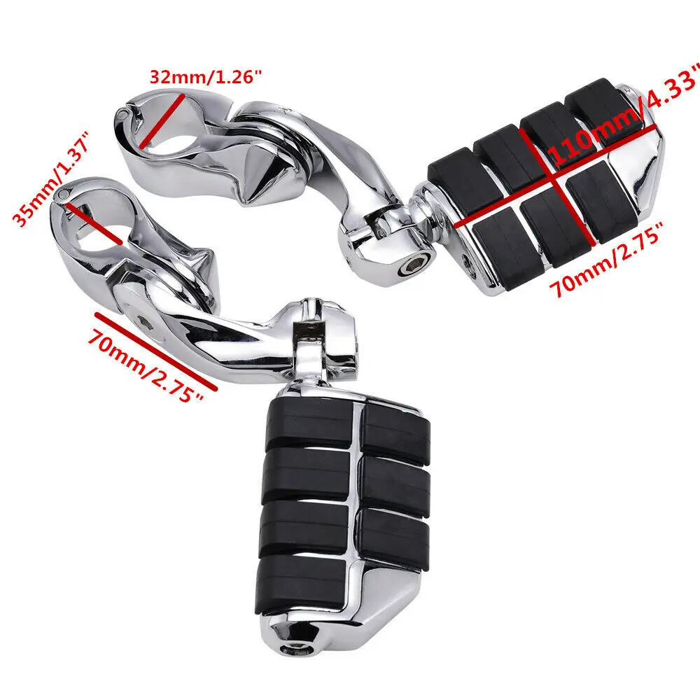 Черный 1 1/4 &quot1 25&quot 32 мм мотоциклетные педали для ног и короткие Угловые зажимы