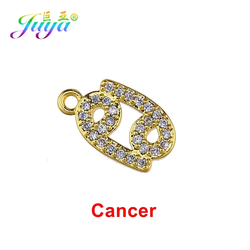 Juya DIY золото/серебро 12 Знак зодиака, Созвездие Подвеска Аксессуары Подвески для женщин браслет ожерелье серьги изготовление ювелирных изделий