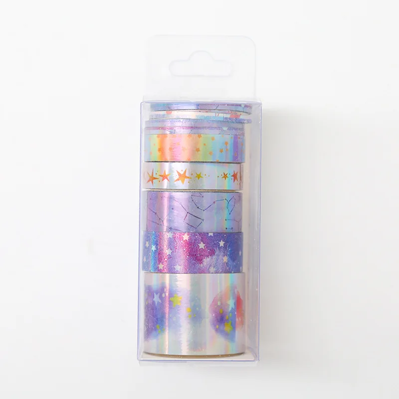 Starry sky 9 шт./компл. васи лента 3M Блеск животных васи лента прозрачная клейкая наклейки Скрапбукинг клейкая лента фарфор sakura широкий - Цвет: Starry sky