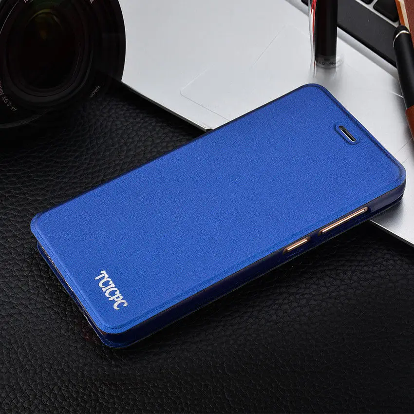 Чехол-книжка TCICPC для Xiaomi Redmi 4X, роскошный тонкий мягкий чехол из искусственной кожи+ жесткий защитный чехол для Redmi 4X Pro, чехол s Coque - Цвет: Dark Blue